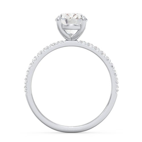 2 ct. (9x7mm) Oval Moissanite Engagement Ring With 1.5mm Side Stones