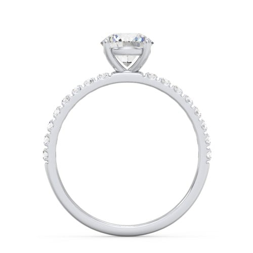 1 ct. (6.5mm) Moissanite Engagement Ring With 1.5mm Side Stones