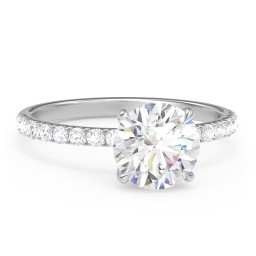 2 ct. (8mm) Moissanite Engagement Ring With 1.5mm Side Stones