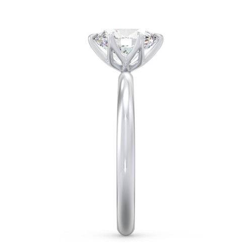 1.5 ct. (8x6mm) Moissanite Engagement Ring with Tulip Setting – 10K White Gold with Moissanite