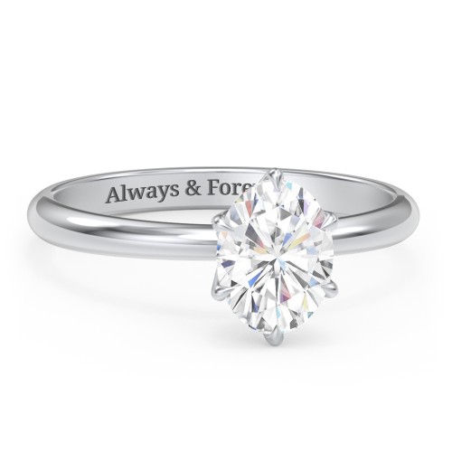 1.5 ct. (8x6mm) Moissanite Engagement Ring with Tulip Setting – 10K White Gold with Moissanite