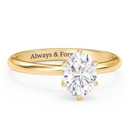 1.5 ct. (8x6mm) Moissanite Engagement Ring with Tulip Setting in 10K Solid Yellow Gold