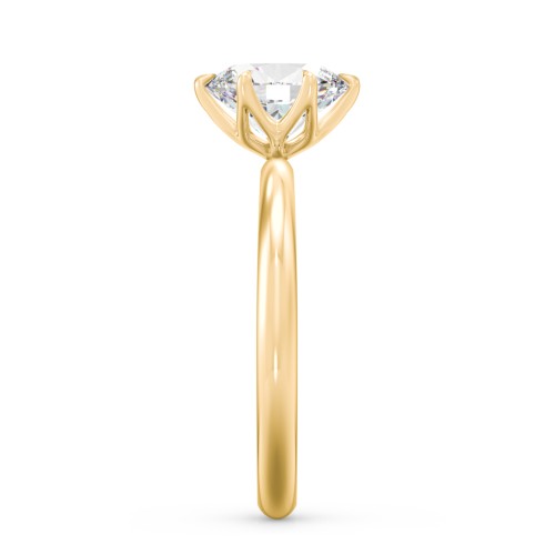 1.5 ct. (8x6mm) Moissanite Engagement Ring with Tulip Setting – 10K Yellow Gold with Moissanite