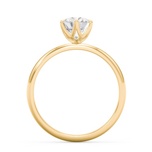 1.5 ct. (8x6mm) Moissanite Engagement Ring with Tulip Setting – 10K Yellow Gold with Moissanite
