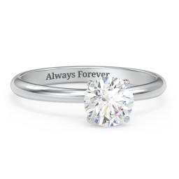 1 ct. (6.5mm) Moissanite Engagement Ring with Hidden Halo