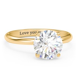 2.5 ct. (8.5mm) Moissanite Engagement Ring with Hidden Halo in 10K Solid Yellow Gold
