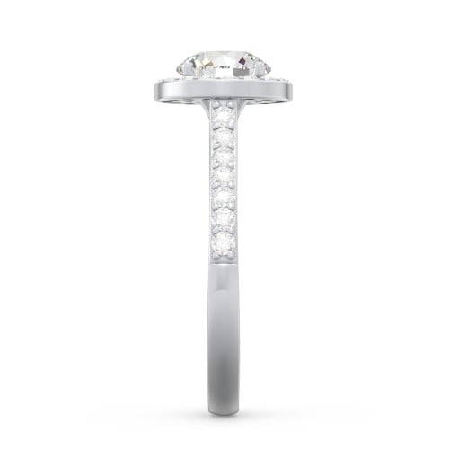 1 ct. (6.5mm) Moissanite Halo Engagement Ring with Side Stones