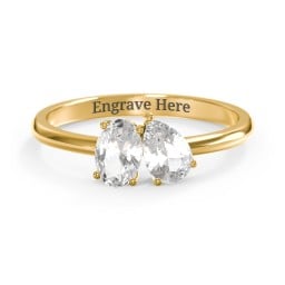 Toi et Moi Oval and Pear Gemstone Ring
