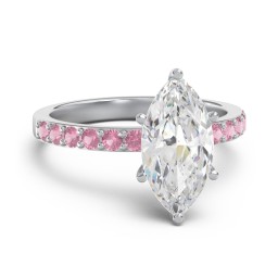 2 ct. Marquise CZ Engagement Ring with Accents