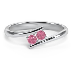 2 Birthstone Bypass Ring