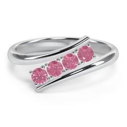 4 Birthstone Bypass Ring