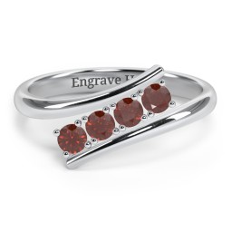 4 Birthstone Bypass Ring
