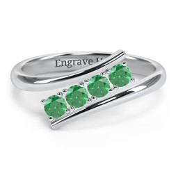 4 Birthstone Bypass Ring