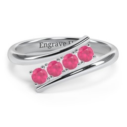 4 Birthstone Bypass Ring