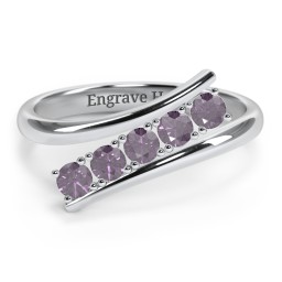 5 Birthstone Bypass Ring