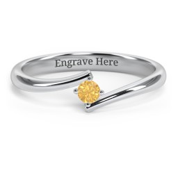 Birthstone Bypass Ring