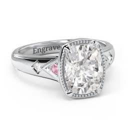 Elongated Cushion "Golden Era" Ring with Birthstones