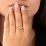Tilted Double Heart Gemstone Ring with Curved Band – 10K White Gold with Blue Topaz and Pink Tourmaline