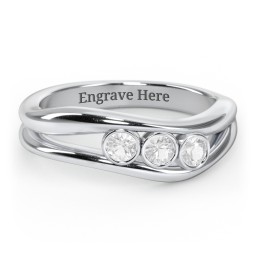 Curved 2-4 Bezel-Set Round Birthstone Ring