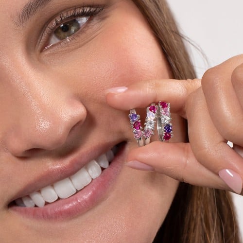 6 Heart Birthstone Ring