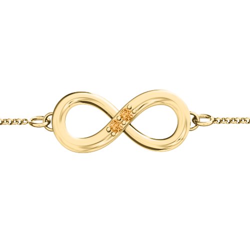 "Twosome" Infinity Bracelet – 18K Gold Plated Silver with Citrine