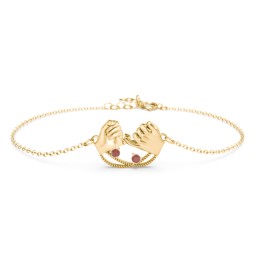 Pinky Swear Promise Bracelet in 18K Gold Plated Silver with Garnet