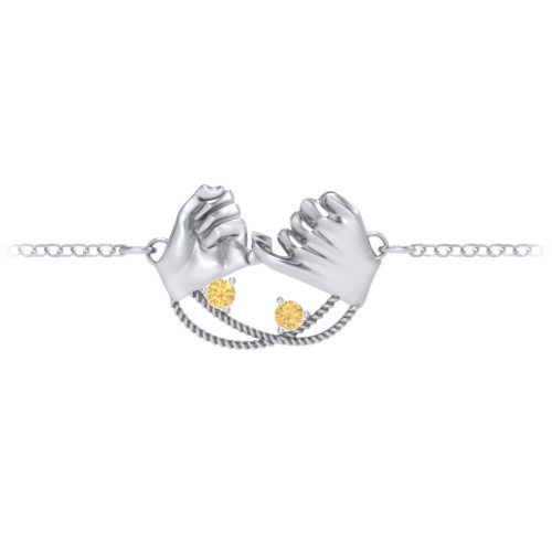 Pinky Swear Promise Bracelet – Sterling Silver with Citrine