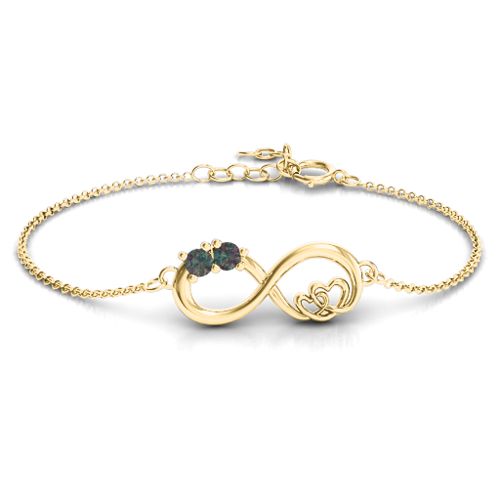 Double the Love Infinity Bracelet – 18K Gold Plated Silver with Alexandrite