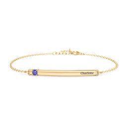 Engraveable Bar Bracelet with 1-5 Stones