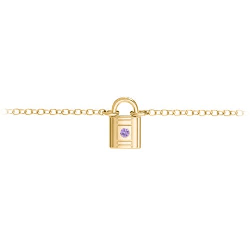 Padlock Bracelet with Accent Stone