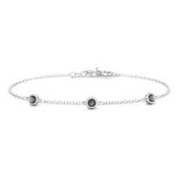 Bezel-Set Round Stone Station Bracelet in 925 Sterling Silver