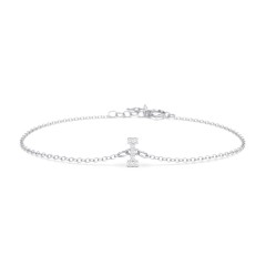 Pavé Initial Bracelet - I – 18K Gold Plated Silver with White Premium Zirconia