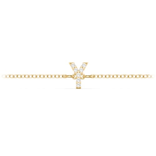 Pavé Initial Bracelet - Y