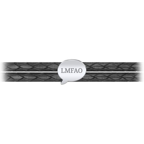 Engravable Sterling Silver Speech Bubble Leather Bracelet