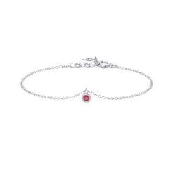 Bezel Set Gemstone Drop Bracelet - 1 Stone in 925 Sterling Silver