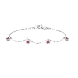 Bezel Set Gemstone Drop Bracelet - 4 Stone