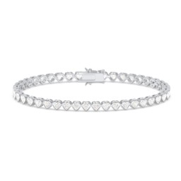 Heart Cubic Zirconia Tennis Bracelet in 925 Sterling Silver