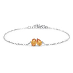 Toi et Moi Oval and Pear Gemstone Bracelet