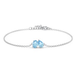 Toi et Moi Oval and Pear Gemstone Bracelet