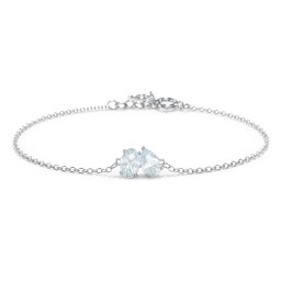 Toi et Moi Oval and Pear Gemstone Bracelet