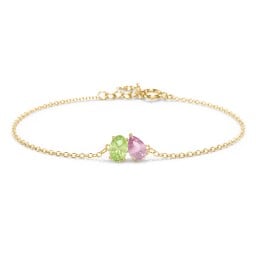 Toi et Moi Oval and Pear Gemstone Bracelet