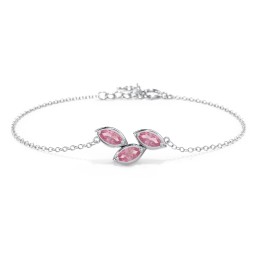 3 Marquise Birthstone Leaf Bracelet