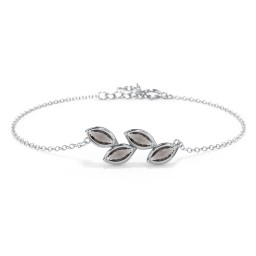 4 Marquise Birthstone Leaf Bracelet