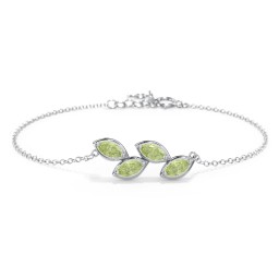 4 Marquise Birthstone Leaf Bracelet