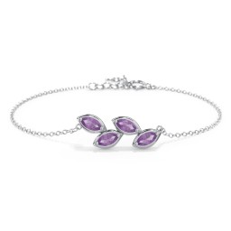 4 Marquise Birthstone Leaf Bracelet