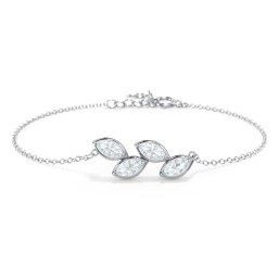 4 Marquise Birthstone Leaf Bracelet