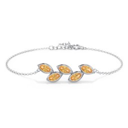 5 Marquise Birthstone Leaf Bracelet