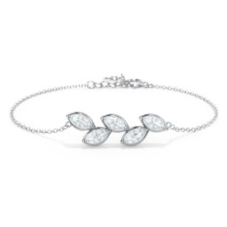 5 Marquise Birthstone Leaf Bracelet