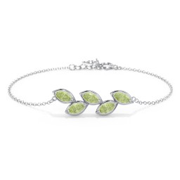 5 Marquise Birthstone Leaf Bracelet