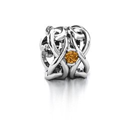 Infinity Locks with Stones Bracelet Charm in 925 Sterling Silver